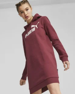 PUMA - Vestitino da donna bordeaux con cappuccio