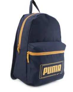 PUMA - Zaino blu e giallo con tasca frontale e spallacci regolabili