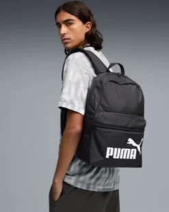 PUMA - ZAINO + BORSELLO NERO PHASE BACKPACK LOGO BIANCO, 092190-01