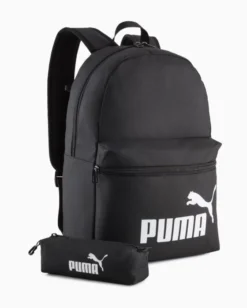 PUMA - ZAINO + BORSELLO NERO PHASE BACKPACK LOGO BIANCO, 092190-01