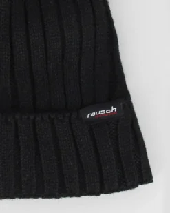 REUSCH - Berretto nero con fodera interna in pile e pon e pon - ALMA