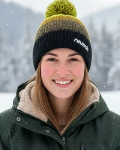 REUSCH - CAPPELLO DONNA VERDE, SENAPE, GIALLO FLUO E NERO ENZO BEANIE , 6180010-7334