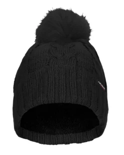 REUSCH - CAPPELLO EVE IN MAGLIA NERO CON FODERA INTERNA IN PILE E PON PON