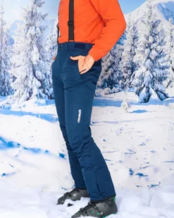REUSCH - Pantalone da sci uomo blu con salopette impermeabile traspirante e antivento