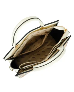 RFILE - Borsa due manici multicolor effetto intreccio con tre scomparti principali, tracolla removibile