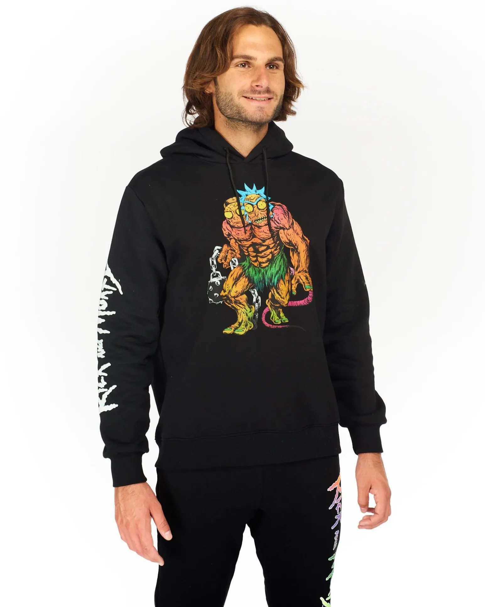 RICK AND MORTY - UOMO FELPA CON CAPPUCCIO