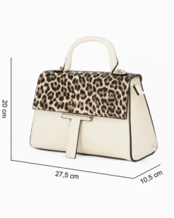 RIFLE - Borsa a mano con patta maculata e tasca posteriore, tracolla removibile