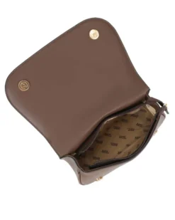 RIFLE - Borsa a mano marrone con patta scamosciata, tracolla removibile