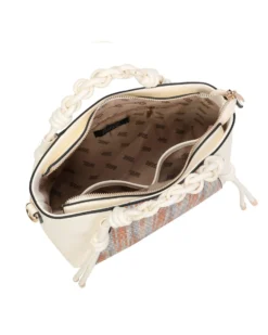 RIFLE - Borsa a mano multicolor effetto intreccio con manici intrecciati e tracolla removibile