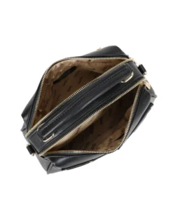 RIFLE - Borsa a mano nera con due scomparti principali e finte tasche frontali, tracolla removibile