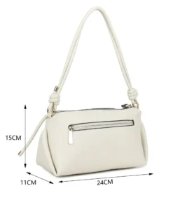 RIFLE - Borsa a spalla beige con tasca frontale e tracolla removibile