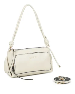 RIFLE - Borsa a spalla beige con tasca frontale e tracolla removibile