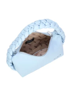 RIFLE - Borsa a spalla celeste con manico intrecciato, tracolla removibile