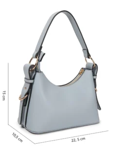 RIFLE - Borsa a spalla celeste, tracolla removibile