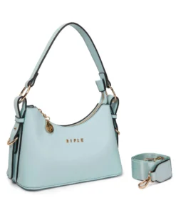 RIFLE - Borsa a spalla celeste, tracolla removibile