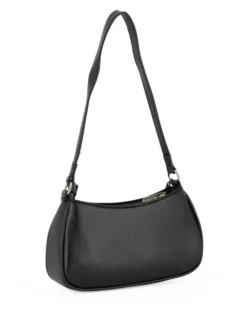 RIFLE - Borsa a spalla nera con catenina e parte frontale trapuntata, tracolla removibile