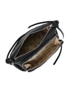 RIFLE - Borsa a spalla nera con tasca frontale e tracolla removibile