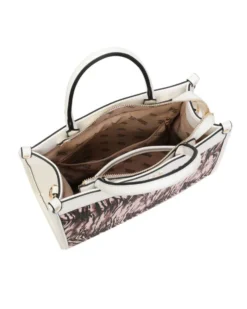 RIFLE - Borsa due manici animalier rosa con tasca posteriore, tracolla removibile