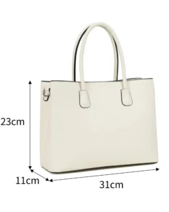 RIFLE - Borsa due manici beige con tre scomparti interni, tracolla removibile