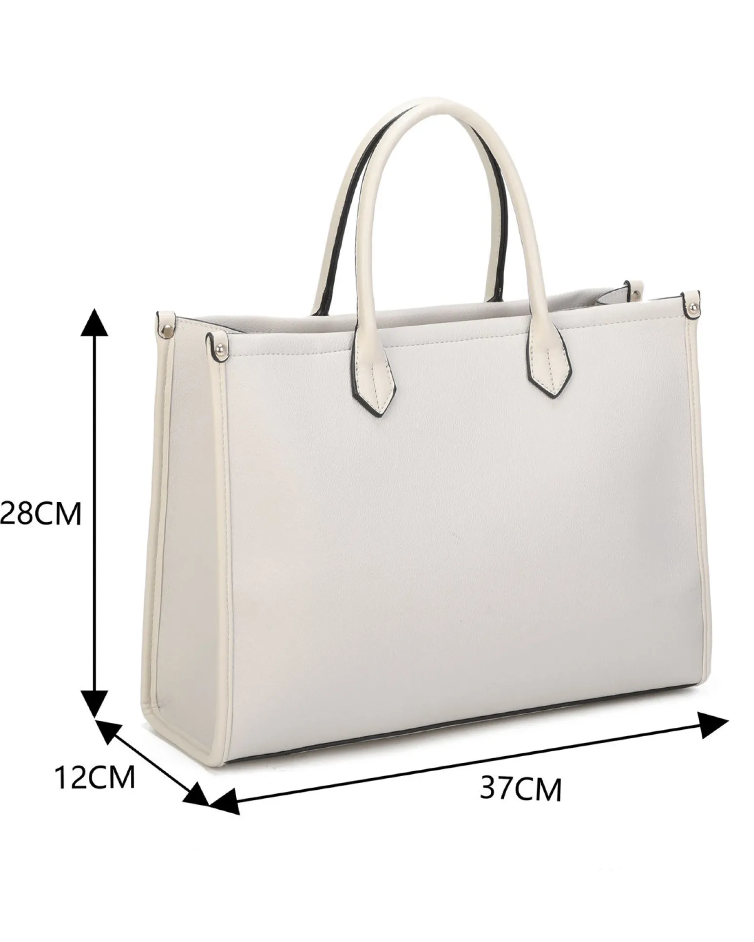 RIFLE - Borsa due manici beige con tre scomparti principali e tasca frontale, tracolla removibile