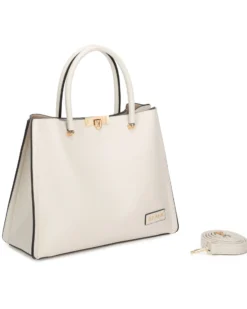 RIFLE - Borsa due manici beige con tre scomparti principali, tracolla removibile