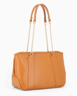RIFLE - Borsa due manici camel con parte frontale scamosciata