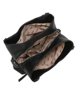 RIFLE - Borsa due manici nera con dettaglio cuore pendente, tracolla removibile