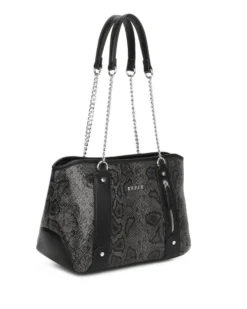 RIFLE - Borsa due manici nera pitonata