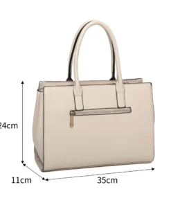 RIFLE - Borsa due manici taupe con tasca posteriore, tracolla removibile
