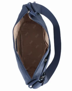 RIFLE - Borsa mezzaluna blu con tasca frontale