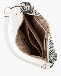 RIFLE - Borsa sacca animalier con zip frontali verticali e tasche laterali, tracolla removibile