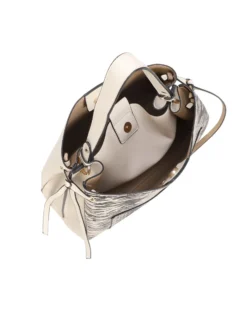 RIFLE - Borsa un manico animalier beige scamosciata con due scomparti principali e tasca frontale, tracolla removibile