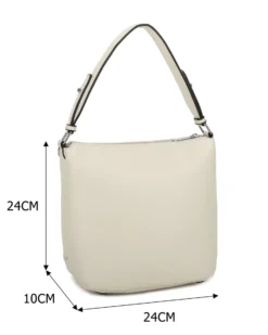 RIFLE - Borsa un manico beige con tasca frontale, tracolla removibile