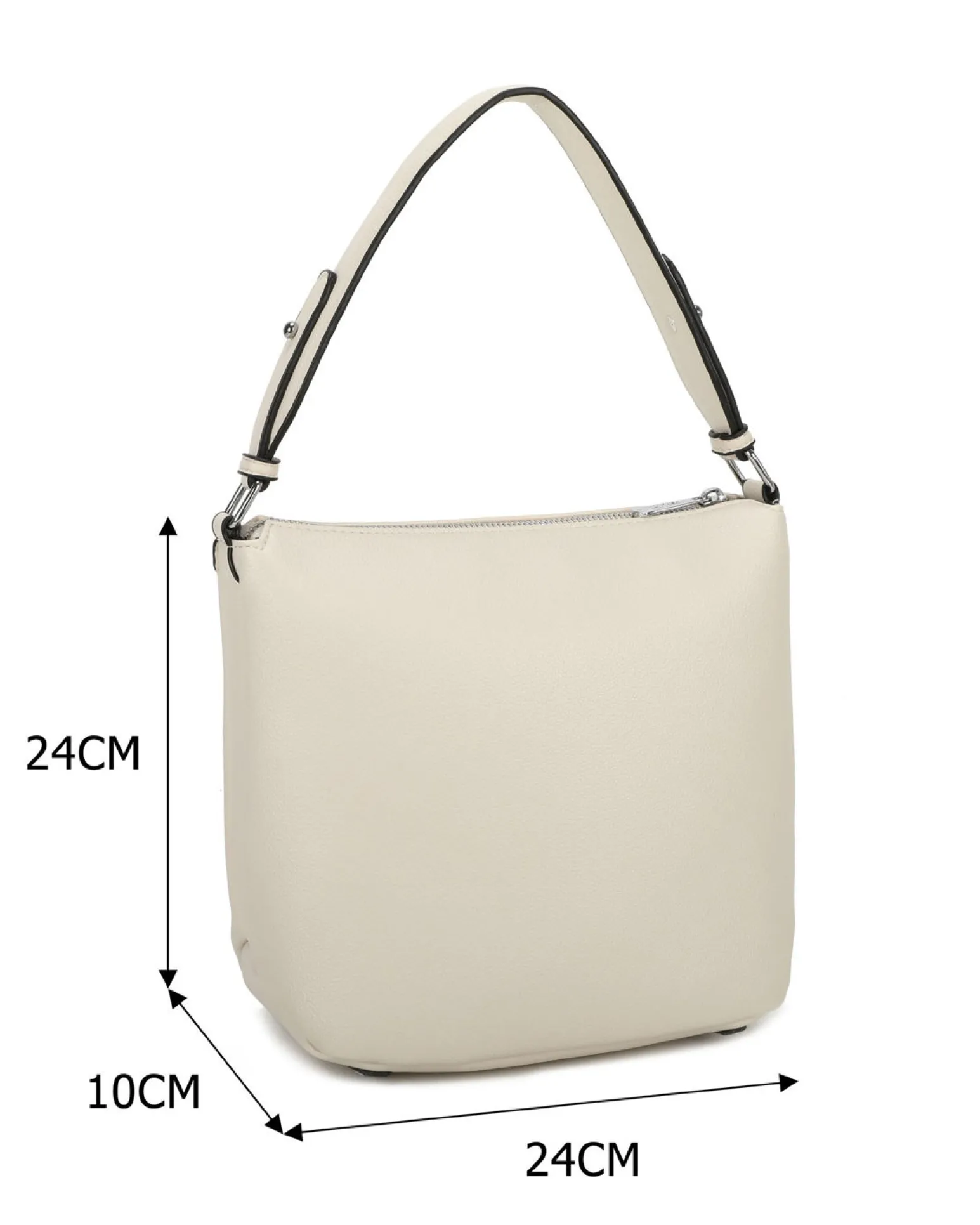 RIFLE - Borsa un manico beige con tasca frontale, tracolla removibile
