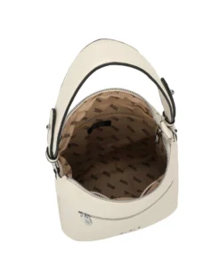 RIFLE - Borsa un manico beige con tasca frontale, tracolla removibile