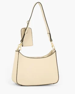 RIFLE - Borsa un manico beige con logo frontale e borsellino removibile