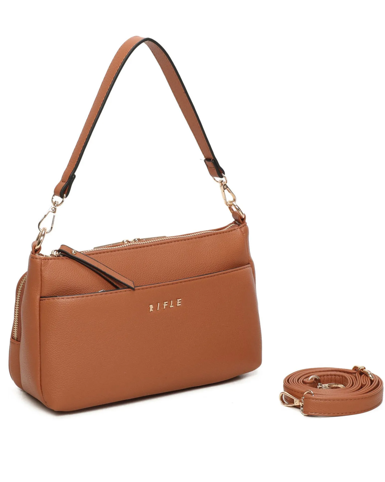 RIFLE - Borsa un manico cuoio con tasca frontale e posteriore, tracolla removibile