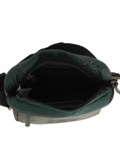 RIFLE - Borsello verde in VERA PELLE da uomo con tasca frontale e posteriore