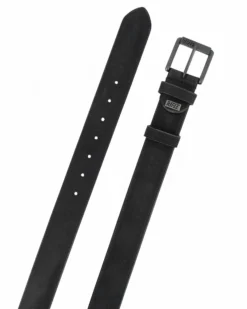 RIFLE - Cintura nera da uomo in VERA PELLE con fibbia nichel free