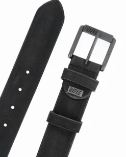 RIFLE - Cintura nera da uomo in VERA PELLE con fibbia nichel free