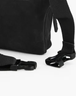 RIFLE - Marsupio nero da uomo in VERA PELLE con doppia tasca frontale