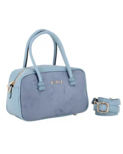 RIFLE - Minibag a due manici avio con parte frontale scamosciata, tracolla removobile