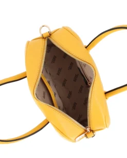 RIFLE - Minibag a due manici gialla con parte frontale scamosciata, tracolla removobile