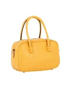 RIFLE - Minibag a due manici gialla con parte frontale scamosciata, tracolla removobile