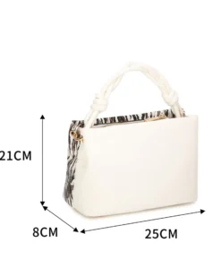 RIFLE - Minibag animalier con manico intrecciato, tracolla removibile