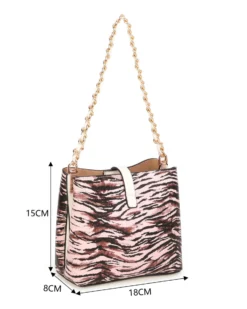 RIFLE - Minibag animalier rosa con tre scomparti principali e pattina con chiusura a girello, tracolla removibile