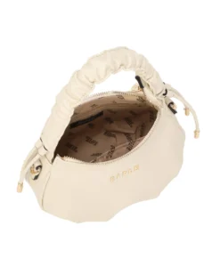 RIFLE - Minibag beige con manico arricciato, tracolla removibile