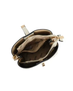 RIFLE - Minibag beige con tre scomparti principali e pattina con chiusura a girello, tracolla removibile