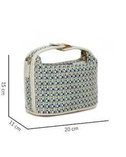 RIFLE - Minibag blu con chiusura a incastro sul manico e trama a intreccio, tracolla removibile