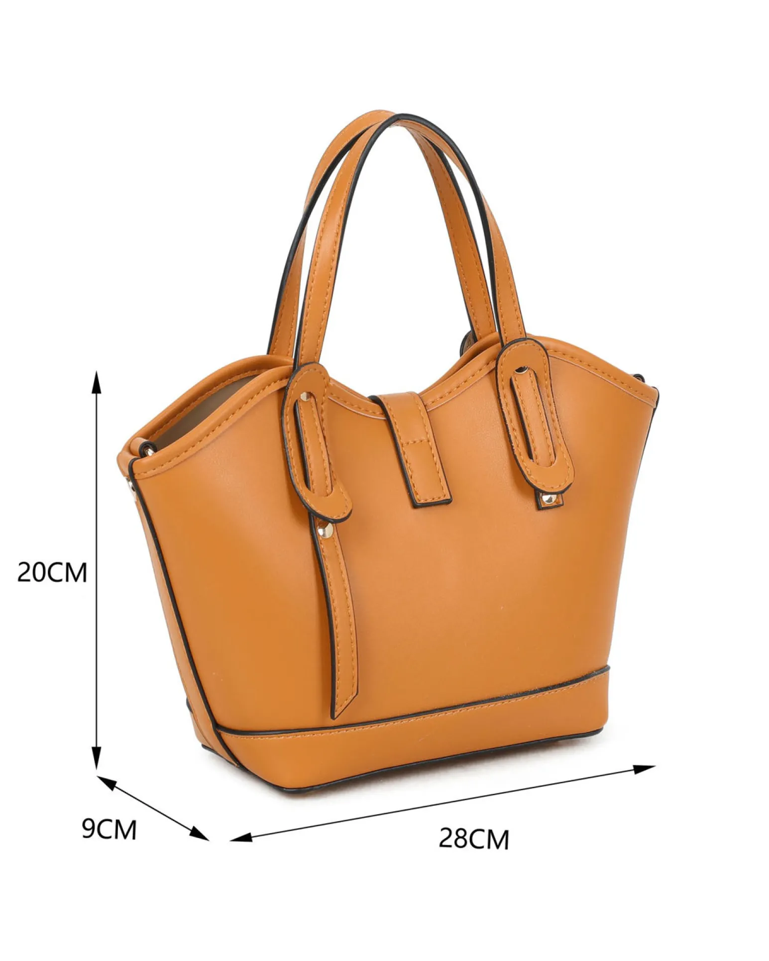 RIFLE - Minibag camel scamosciata con pattina e chiusura a girello, tracolla removibile
